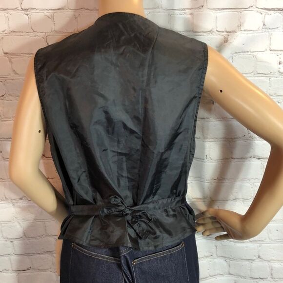 Vintage 1980s Marilyn Blue Green Plaid Tartan Vest 12 - Picture 5 of 8